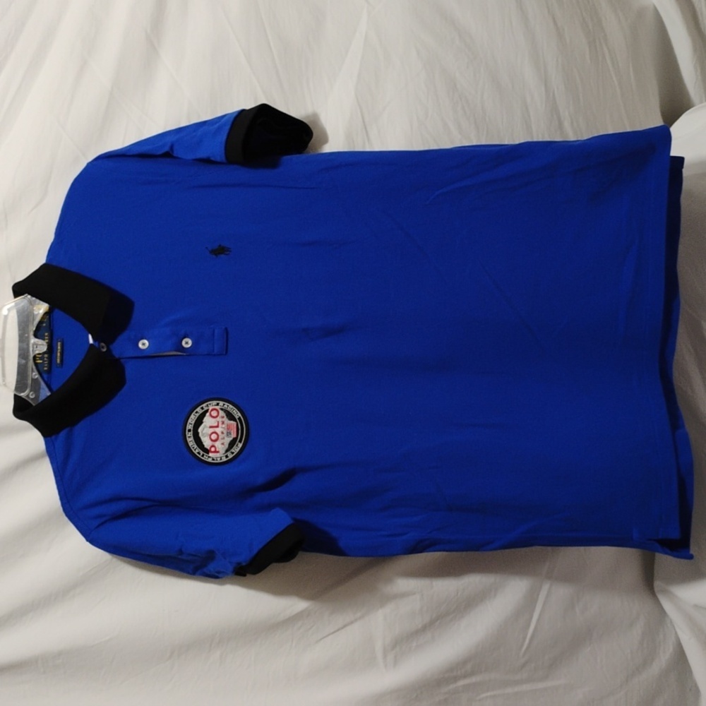 (D-5) NWOT Polo Ralph Lauren Alpine World Cup Racing Custom Slim Fit Polo Shirt